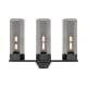 A thumbnail of the Innovations Lighting 427-3W-17-23 Claverack Vanity Matte Black / Plated Smoke