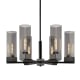 A thumbnail of the Innovations Lighting 427-6CR-16-29 Claverack Chandelier Matte Black / Plated Smoke