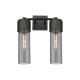 A thumbnail of the Innovations Lighting 428-2W-16-14 Bolivar Vanity Matte Black / Plated Smoke