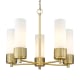 A thumbnail of the Innovations Lighting 428-5CR-12-25 Bolivar Chandelier Brushed Brass / Matte White