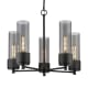 A thumbnail of the Innovations Lighting 428-5CR-12-25 Bolivar Chandelier Matte Black / Plated Smoke