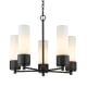 A thumbnail of the Innovations Lighting 428-5CR-12-25 Bolivar Chandelier Matte Black / Matte White