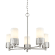 A thumbnail of the Innovations Lighting 428-5CR-7-25 Bolivar Chandelier Satin Nickel / Matte White