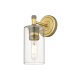 A thumbnail of the Innovations Lighting 434-1W-7-4 Crown Point Sconce Brushed Brass / Clear