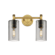 A thumbnail of the Innovations Lighting 434-2W-11-14 Crown Point Vanity Brushed Brass / Plated Smoke