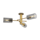 A thumbnail of the Innovations Lighting 434-3F-10-29 Crown Point Flush Brushed Brass / Plated Smoke