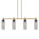 A thumbnail of the Innovations Lighting 434-4I-15-44 Crown Point Linear Brushed Brass / Plated Smoke