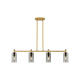 A thumbnail of the Innovations Lighting 434-4I-10-44 Crown Point Linear Brushed Brass / Plated Smoke