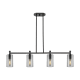 A thumbnail of the Innovations Lighting 434-4I-10-44 Crown Point Linear Matte Black / Plated Smoke