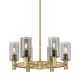 A thumbnail of the Innovations Lighting 434-6CR-10-24 Crown Point Chandelier Brushed Brass / Plated Smoke