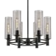 A thumbnail of the Innovations Lighting 434-6CR-16-24 Crown Point Chandelier Matte Black / Plated Smoke