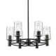 A thumbnail of the Innovations Lighting 434-6CR-10-24 Crown Point Chandelier Matte Black / Deco Swirl