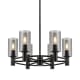 A thumbnail of the Innovations Lighting 434-6CR-10-24 Crown Point Chandelier Matte Black / Plated Smoke