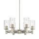 A thumbnail of the Innovations Lighting 434-6CR-10-24 Crown Point Chandelier Polished Nickel / Deco Swirl