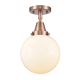 A thumbnail of the Innovations Lighting 447-1C-13-8 Beacon Semi-Flush Antique Copper / Matte White