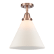 A thumbnail of the Innovations Lighting 447-1C-16-12-L Cone Semi-Flush Antique Copper / Matte White