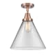 A thumbnail of the Innovations Lighting 447-1C-16-12-L Cone Semi-Flush Antique Copper / Clear