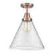 A thumbnail of the Innovations Lighting 447-1C-16-12-L Cone Semi-Flush Antique Copper / Seedy