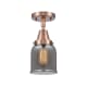 A thumbnail of the Innovations Lighting 447-1C-10-5 Bell Semi-Flush Antique Copper / Plated Smoke