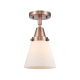 A thumbnail of the Innovations Lighting 447-1C-10-7 Cone Semi-Flush Antique Copper / Matte White