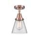 A thumbnail of the Innovations Lighting 447-1C-10-6 Cone Semi-Flush Antique Copper / Clear