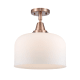 A thumbnail of the Innovations Lighting 447-1C-13-12-L Bell Semi-Flush Antique Copper / Matte White