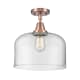 A thumbnail of the Innovations Lighting 447-1C-13-12-L Bell Semi-Flush Antique Copper / Clear