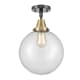 A thumbnail of the Innovations Lighting 447-1C-13-10 Beacon Semi-Flush Black Antique Brass / Clear