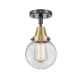 A thumbnail of the Innovations Lighting 447-1C-11-6 Beacon Semi-Flush Black Antique Brass / Clear