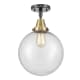 A thumbnail of the Innovations Lighting 447-1C-13-10 Beacon Semi-Flush Black Antique Brass / Seedy