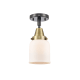 A thumbnail of the Innovations Lighting 447-1C-10-5 Bell Semi-Flush Black Antique Brass / Matte White