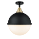 A thumbnail of the Innovations Lighting 447-1C-18-13 Hampden Semi-Flush Black Antique Brass / Matte White