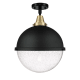 A thumbnail of the Innovations Lighting 447-1C-18-13 Hampden Semi-Flush Black Antique Brass / Seedy