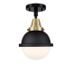 A thumbnail of the Innovations Lighting 447-1C-12-8 Hampden Semi-Flush Black Antique Brass / Matte White