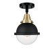 A thumbnail of the Innovations Lighting 447-1C-11-7 Hampden Semi-Flush Black Antique Brass / Clear