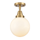 A thumbnail of the Innovations Lighting 447-1C-13-8 Beacon Semi-Flush Brushed Brass / Matte White