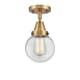 A thumbnail of the Innovations Lighting 447-1C-11-6 Beacon Semi-Flush Brushed Brass / Clear