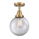 A thumbnail of the Innovations Lighting 447-1C-13-8 Beacon Semi-Flush Brushed Brass / Clear