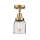 A thumbnail of the Innovations Lighting 447-1C-10-5 Bell Semi-Flush Brushed Brass / Clear