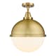 A thumbnail of the Innovations Lighting 447-1C-18-13 Hampden Semi-Flush Brushed Brass / Matte White