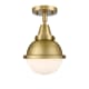 A thumbnail of the Innovations Lighting 447-1C-11-7 Hampden Semi-Flush Brushed Brass / Matte White