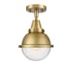 A thumbnail of the Innovations Lighting 447-1C-11-7 Hampden Semi-Flush Brushed Brass / Seedy