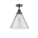 A thumbnail of the Innovations Lighting 447-1C-16-12-L Cone Semi-Flush Matte Black / Clear