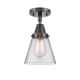 A thumbnail of the Innovations Lighting 447-1C-10-6 Cone Semi-Flush Matte Black / Clear