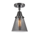 A thumbnail of the Innovations Lighting 447-1C-10-6 Cone Semi-Flush Matte Black / Plated Smoke