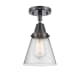 A thumbnail of the Innovations Lighting 447-1C-10-6 Cone Semi-Flush Matte Black / Seedy