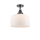 A thumbnail of the Innovations Lighting 447-1C-13-12-L Bell Semi-Flush Matte Black / Matte White