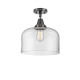 A thumbnail of the Innovations Lighting 447-1C-13-12-L Bell Semi-Flush Matte Black / Clear