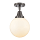 A thumbnail of the Innovations Lighting 447-1C-13-8 Beacon Semi-Flush Oil Rubbed Bronze / Matte White