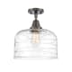 A thumbnail of the Innovations Lighting 447-1C-13-12-L Bell Semi-Flush Oil Rubbed Bronze / Clear Deco Swirl